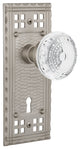 Craftsman Plate Double Dummy, Keyhole Crystal Meadows Knob, Satin Nickel