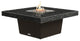 Square Fire Pit Table, 48x48, Chat Height, Natural Gas, Black Pearl Granite Top