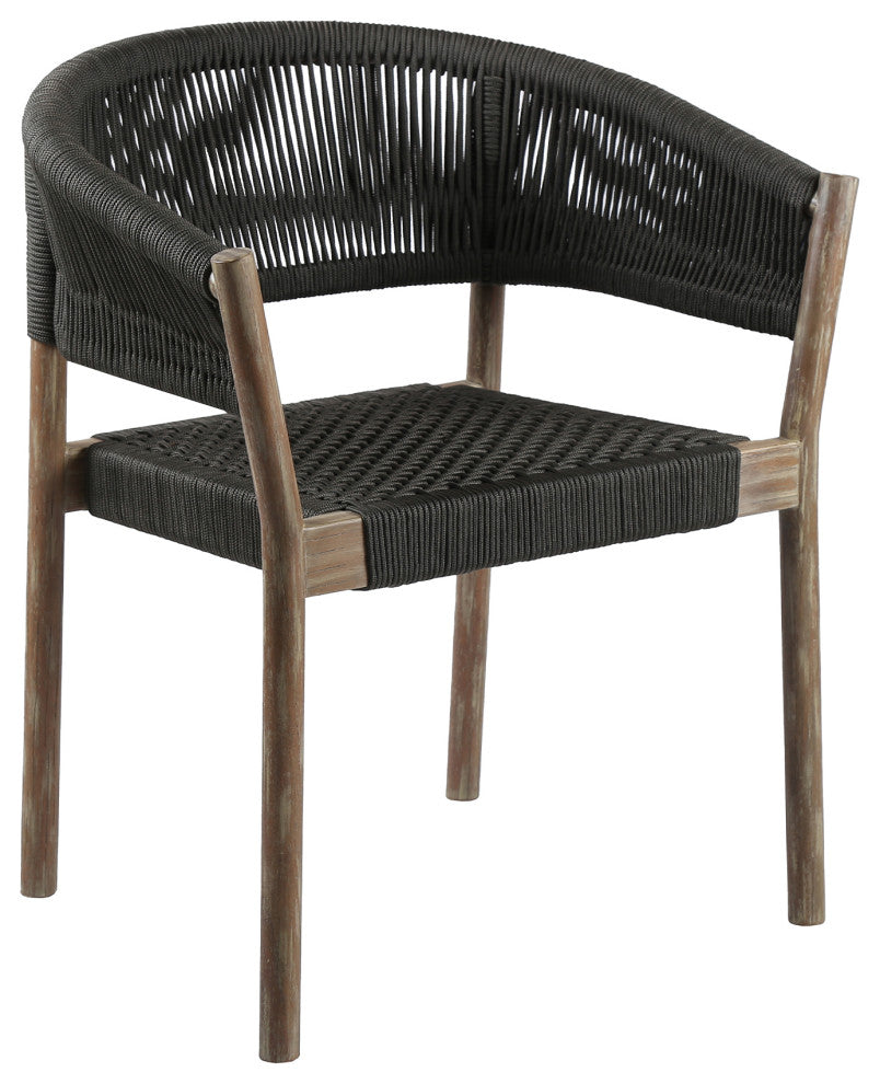 Fineline and Doris Outdoor 7-Piece Stone, Light Eucalyptus Dining Set, Charcoal