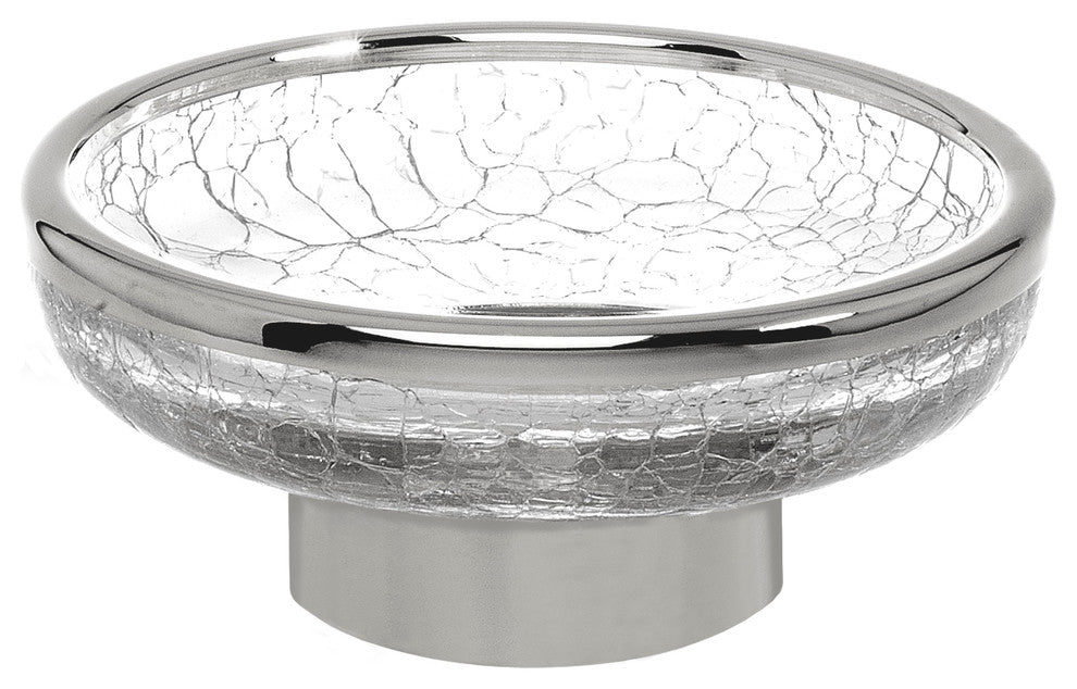 Crackle Table Soap Dish Holder Holder, Chrome