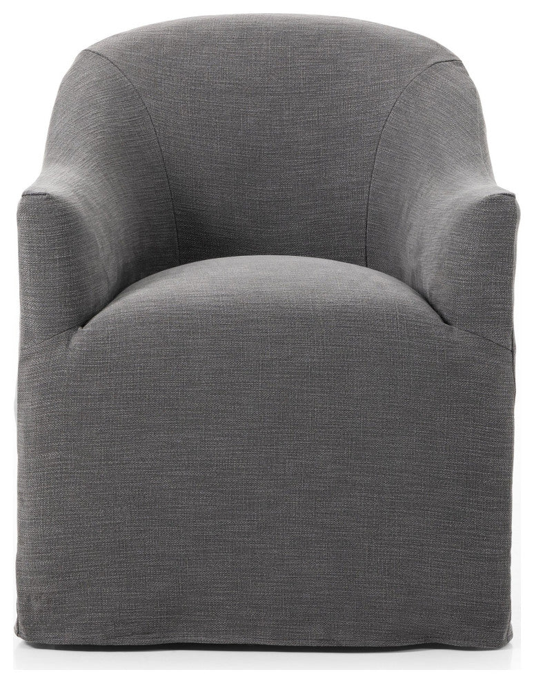 Cove Dining Chair With Casters Bergamo Charcoal