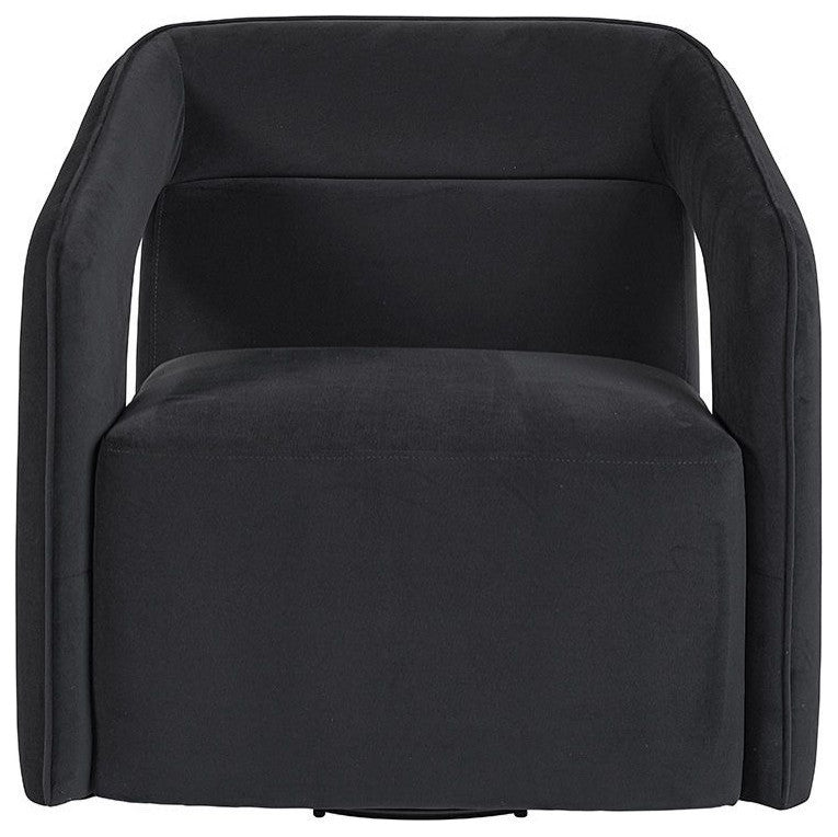 Kendrick Swivel Lounge Chair, Abbington Black