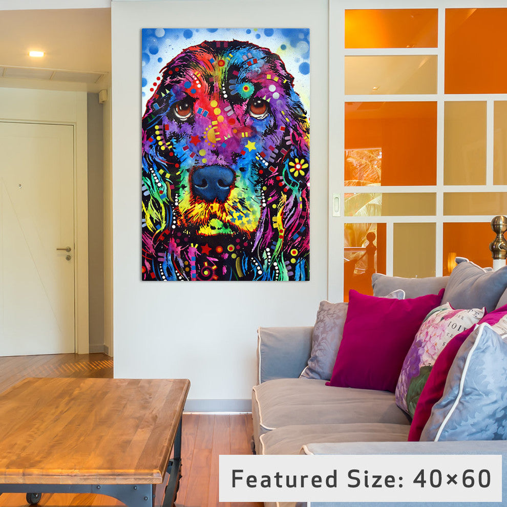"Cocker Spaniel II Gallery" by Dean Russo, 26x18x1.5"