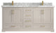 Boston 72" Double Sink Bath Vanity in Fine Grain 2" Carrara Marble
