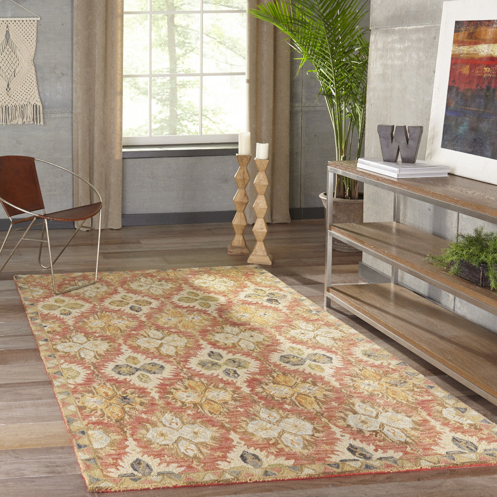 Tangier Hand-Hooked Rug, Red, 5'x8'