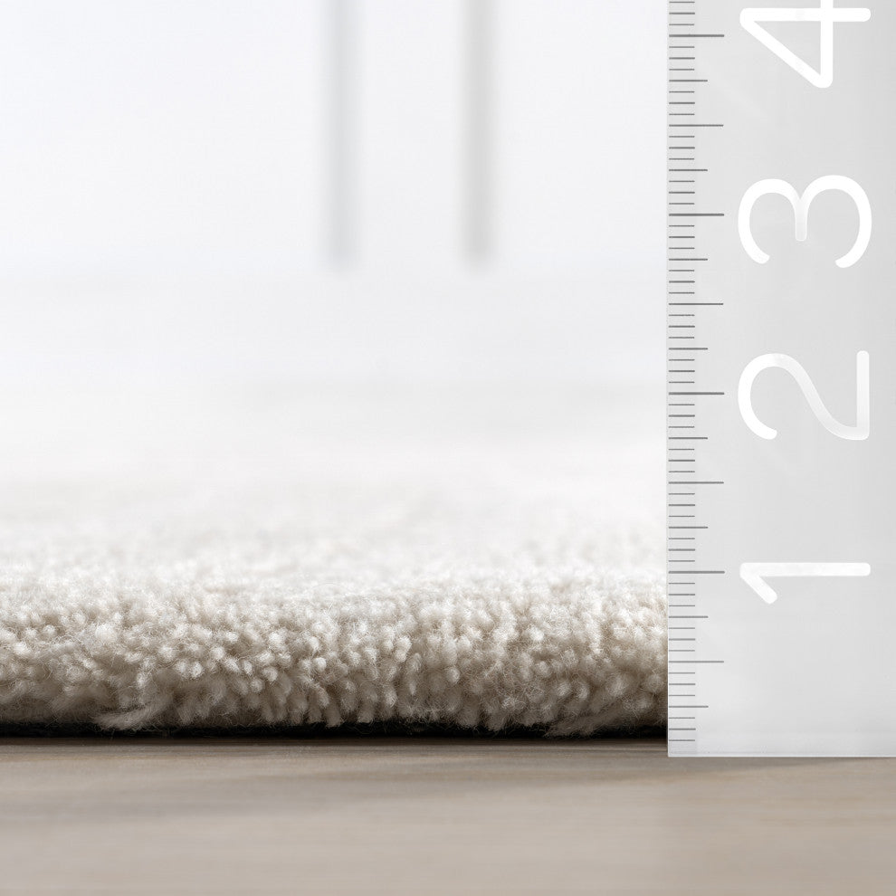 Gaia New Zealand Wool Shag Area Rug, Ivory 8' x 10'
