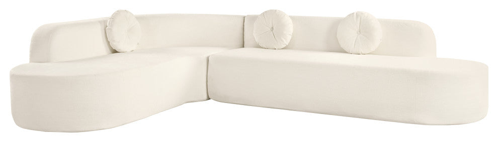 GDF Studio 122" Extra Large Curved Fabric Sectional Sofa, Beige