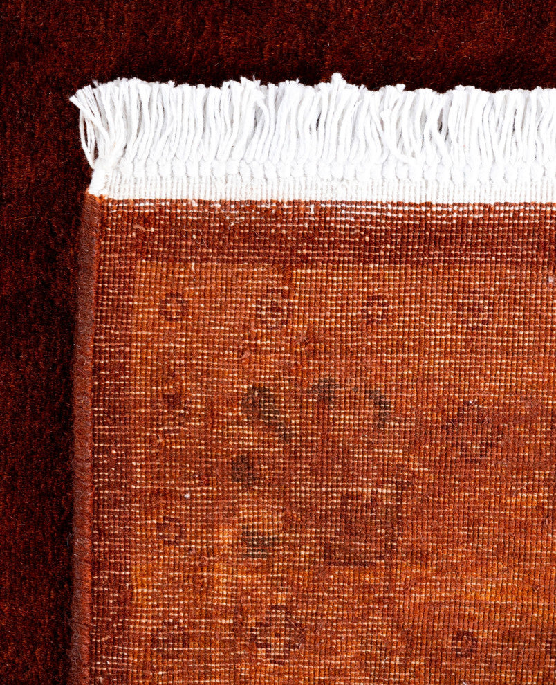 Overdyed One-of-a-Kind Hand-Knotted Area Rug Orange, 3' 2" x 5' 1"
