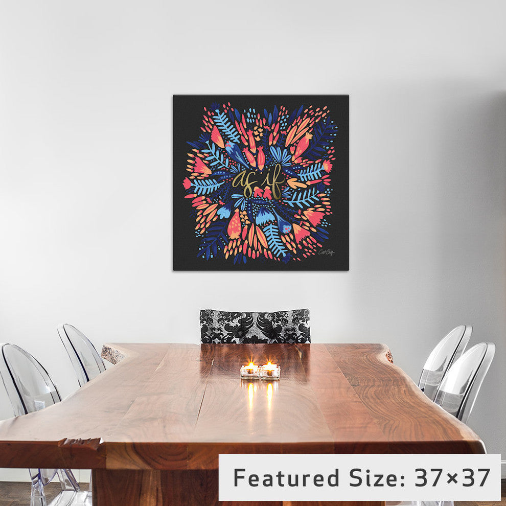 "As If Multi Black Artprint" by Cat Coquillette, 37x37x1.5