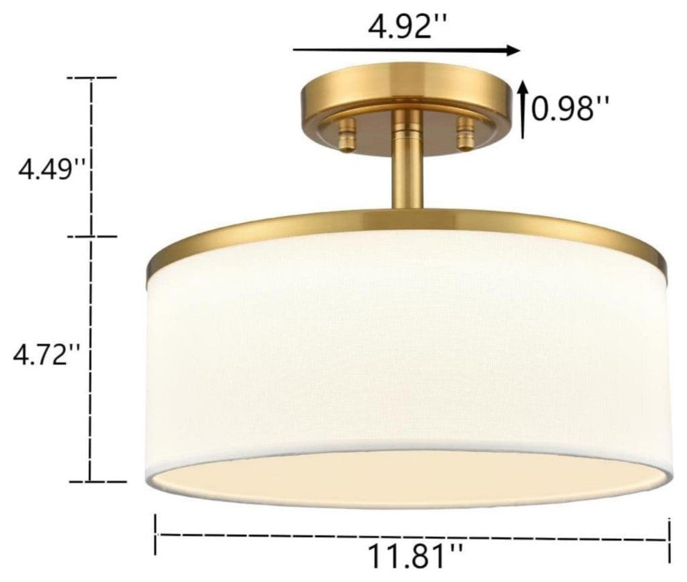 Modern Brass LED Ceiling Light Dimmable 3000K-5500K