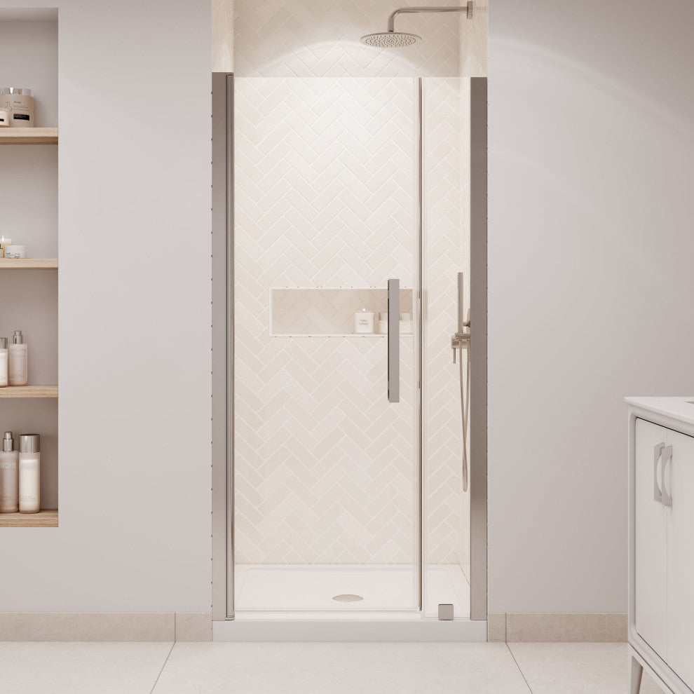Pasadena 36"Wx36"Dx74 3/4"H Alcove Pivot Shower Kit Nickel Base