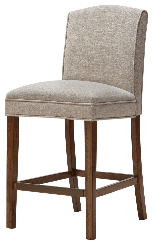 Madison Park Camel Armless Counter Stool Barstool, Cream