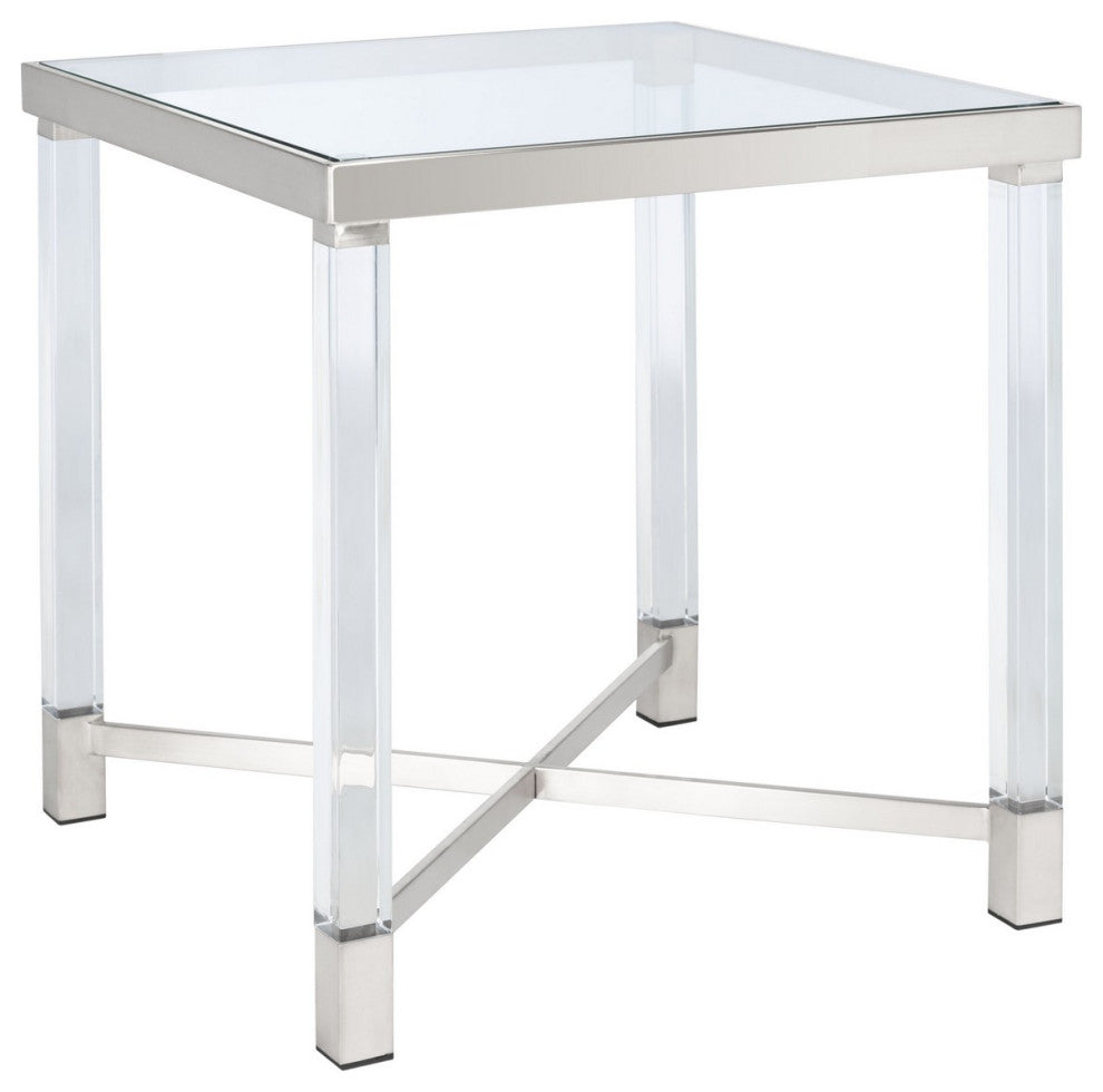 Safavieh Couture Shawna Acrylic End Table, Silver