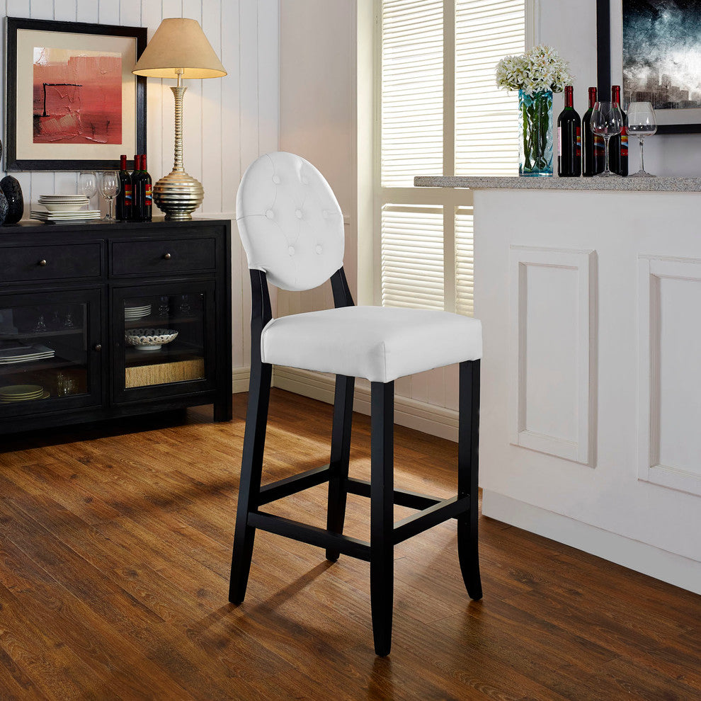 Modern Contemporary Dining Kitchen Wood Bar Stool White