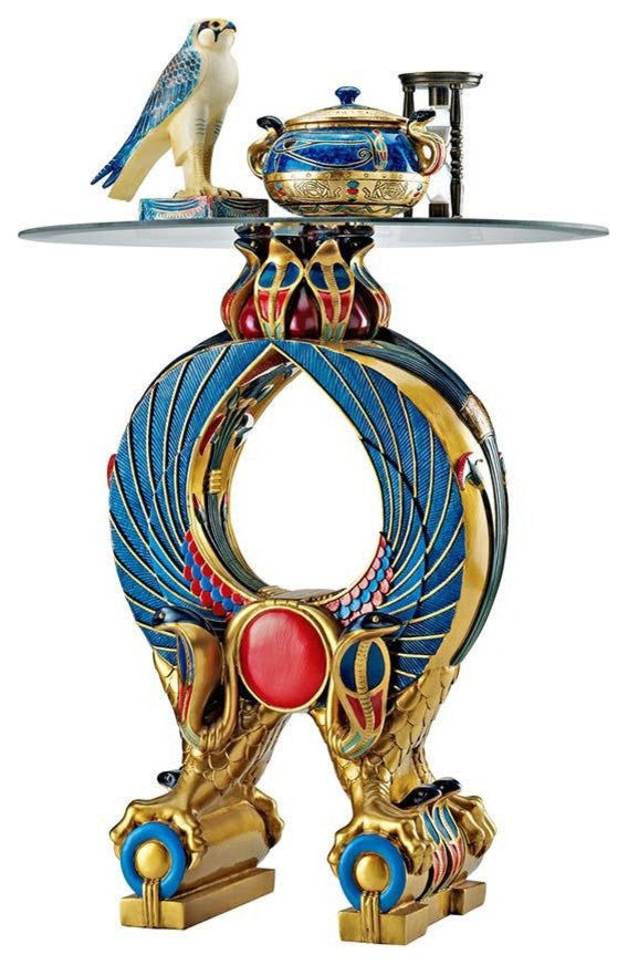 Inspiring Wings of Horus Egyptian Altar Side Table