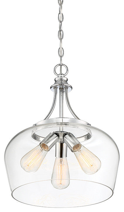 Octave 3-Light Pendant, Polished Chrome