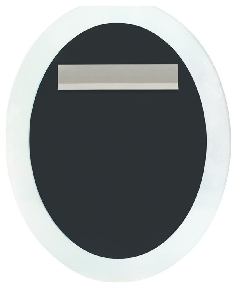 23" Oval Frosted Frame Mirror