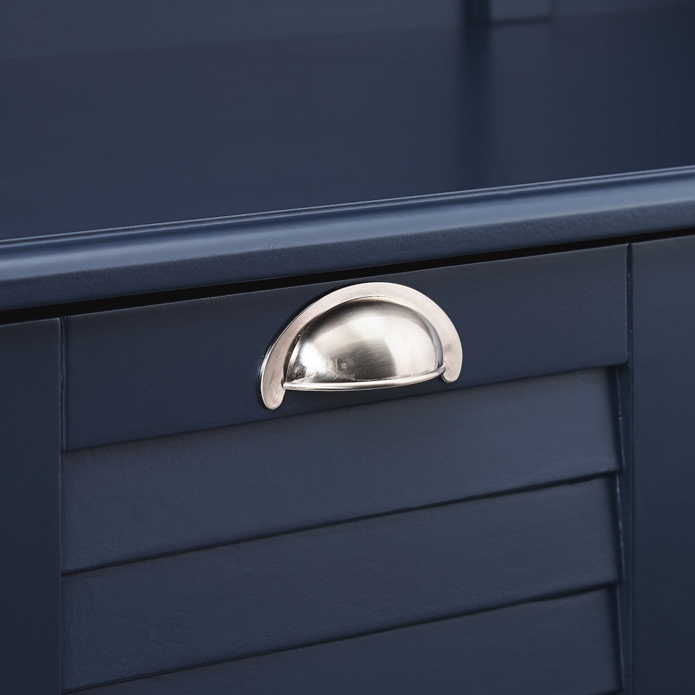 Landon 2Pc Wood Dining Chairs WithUpholstered Seat, Navy