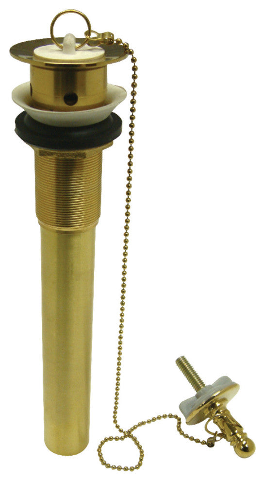 Kingston Brass Chain and Plug Pull-Out Drain without Overflow, Polished Brass