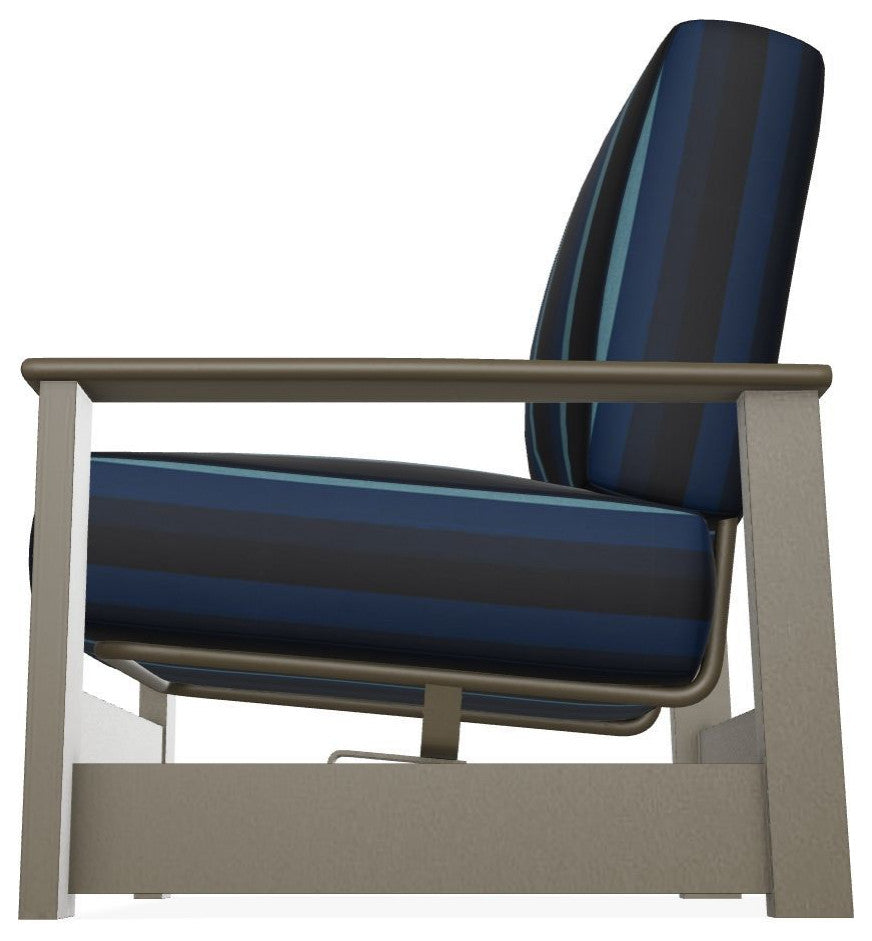 Leeward Deep Seat Outdoor Armchair with Hidden Motion, Grasscloth Buff/Beachwood