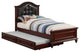 Cherub Twin Size Bed With Trundle In Black And Cherry Brown