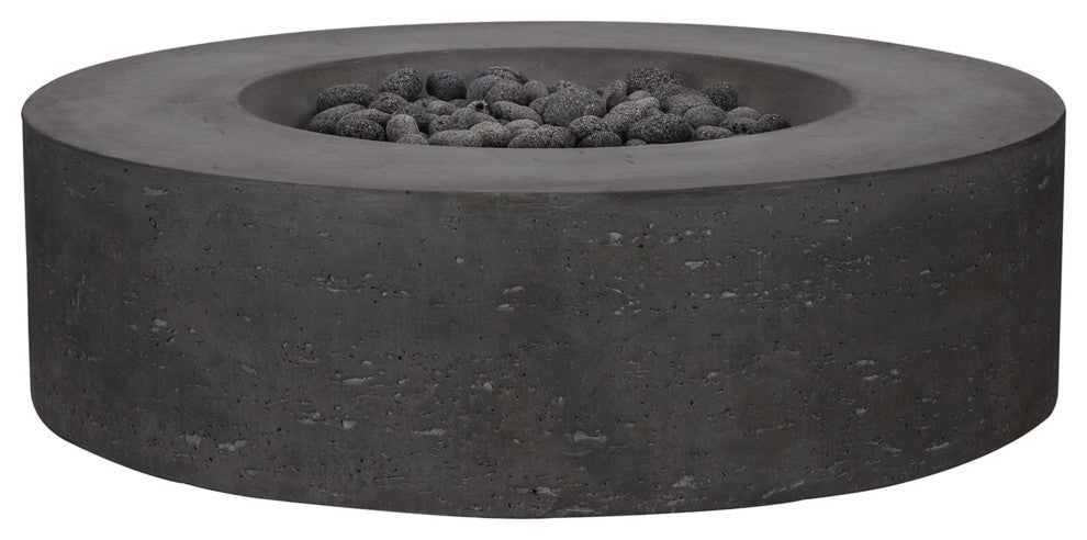 Pyromania Genesis Concrete Round Fire Table, 41", Charcoal Gray, Natural Gas