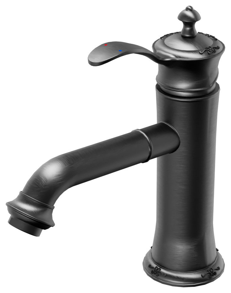 Karran 1-Handle 1-Hole Bathroom Faucet With Pop-up Drain, Gunmetal Grey