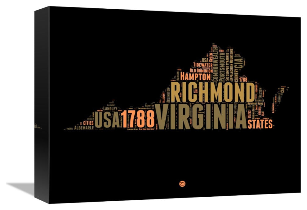 "Virginia Word Cloud 1" Fine Art Print