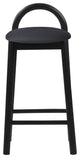 Meridian Furniture Calvin Vegan Leather Stool, Black, Black Finish
