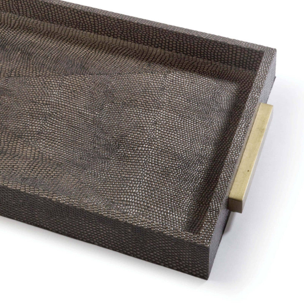Rectangle Shagreen Boutique Tray (Vintage Brown Snake)