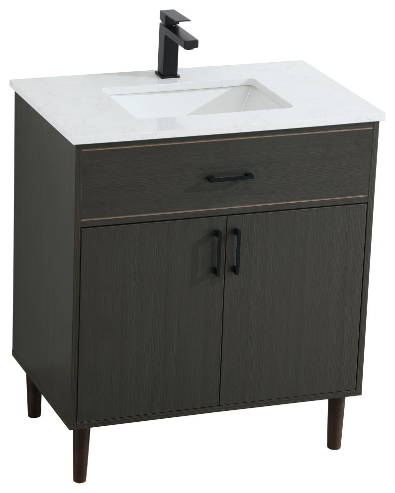 Home Living 30" Single Bathroom Vanity, Mocha Brown
