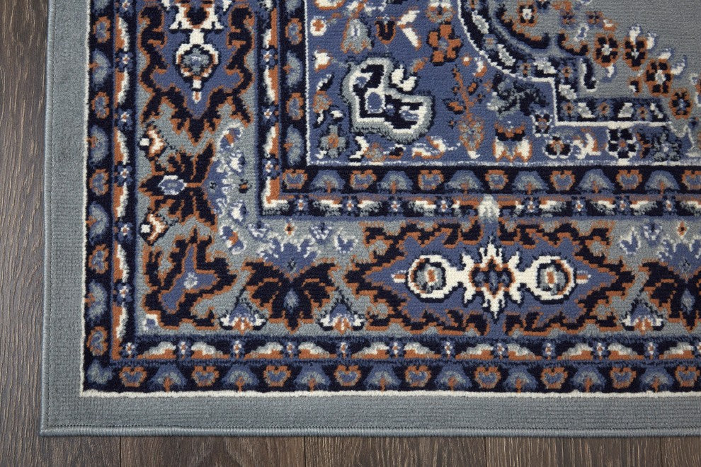Home Dynamix Premium Sakarya Area Rug 3'7"x5'2", Border Silver