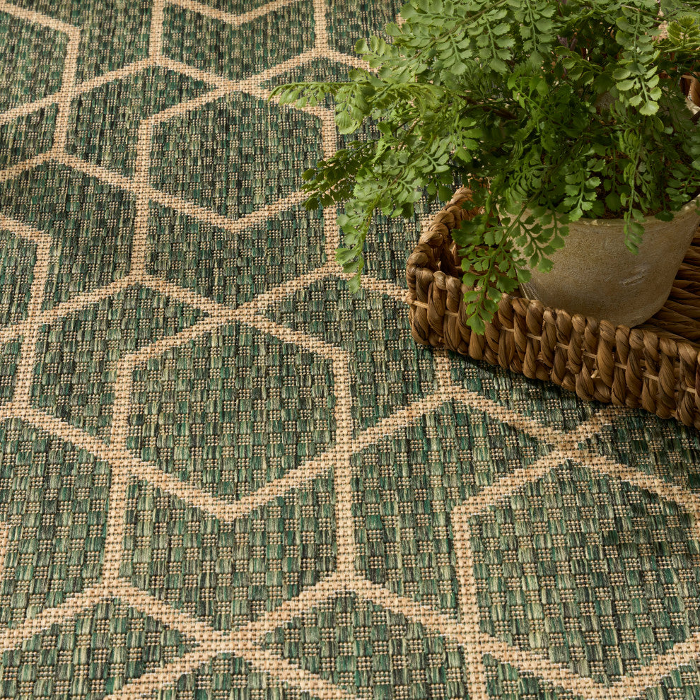Nourison Horizon Indoor/Outdoor 8' x 10' Green Modern Rug