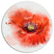 Stylish Red Watercolor Poppy Flower, Floral Round Wall Art, 36"