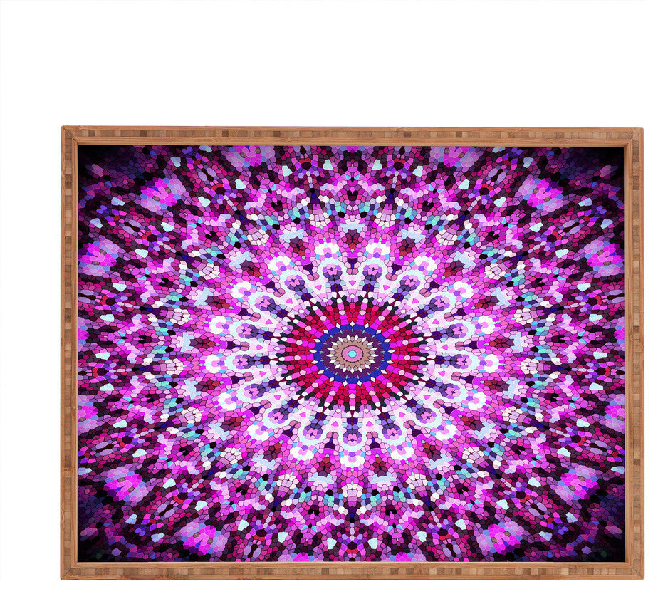 Deny Designs Monika Strigel Pink Arabesque Rectangular Tray