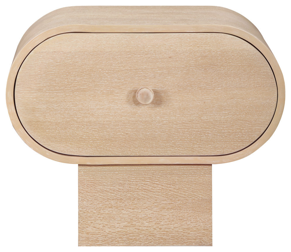 Harlow Solid Wood And Oak Veneer Night Stand, Natural