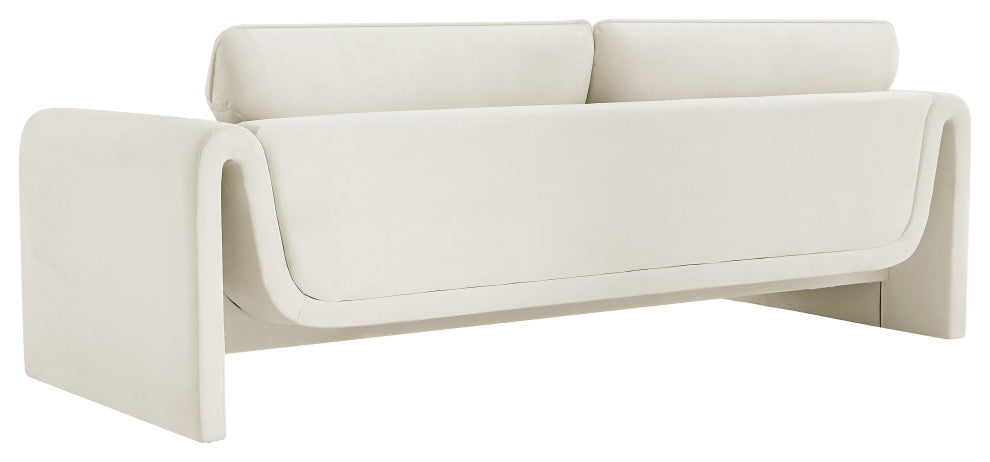 Sloan Cream Velvet Fabric Sofa