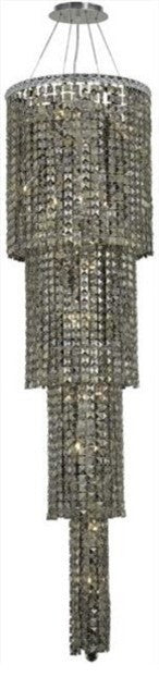 Elegant Maxim Foyer Hall Light, Chrome Finish With Royal Cut Crystal