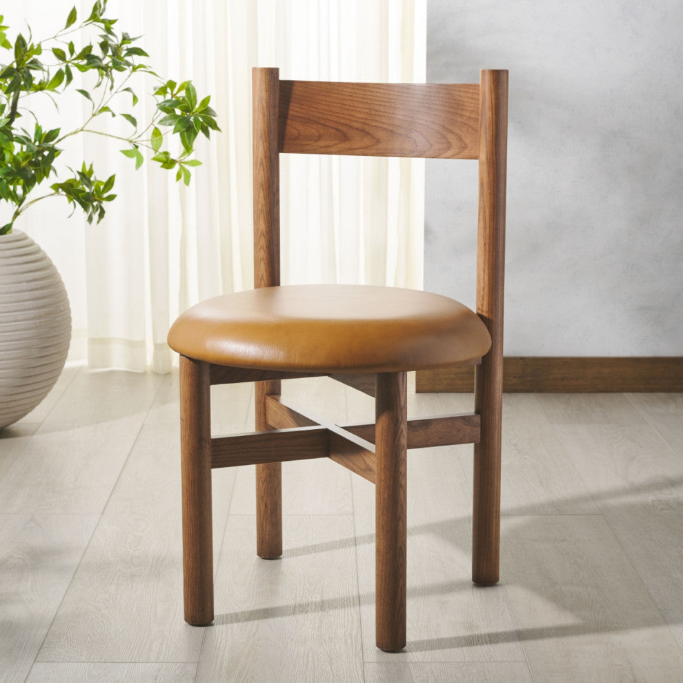 Safavieh Couture Tayla Dining Chair, Walnut/Brown