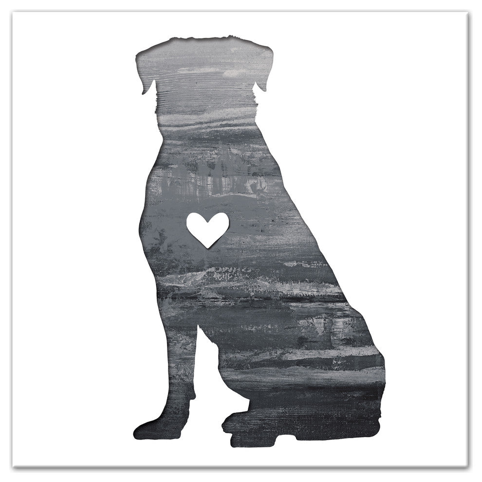 Designs Direct Creative Group Ink Silhouette Rottweiler 16x16 Canvas Wall Art