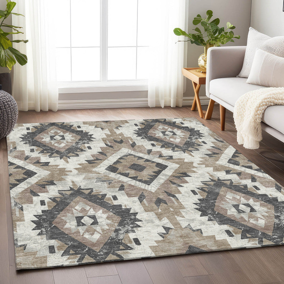 Machine Washable Indoor/Outdoor Chantille ACN1878 Taupe 2'6" x 3'10" Rug
