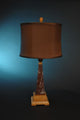 31" Tall Marble Table Lamp "Perseus", Chocolate and Caramel