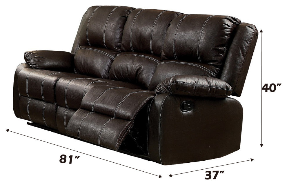 ACME Zuriel Motion Sofa, Brown Synthetic Leather