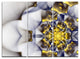 "Unique Gold and White Fractal Flower" Metal Wall Art, 3 Panels, 36"x28"