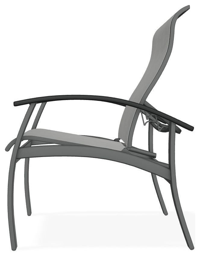 Belle Isle Sling Adjustable Outdoor Dining Chair, Alloy/Graphite
