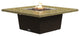 Square Fire Pit Table, 56x56, Natural Gas, Santa Cecillia Granite Top, Bronze