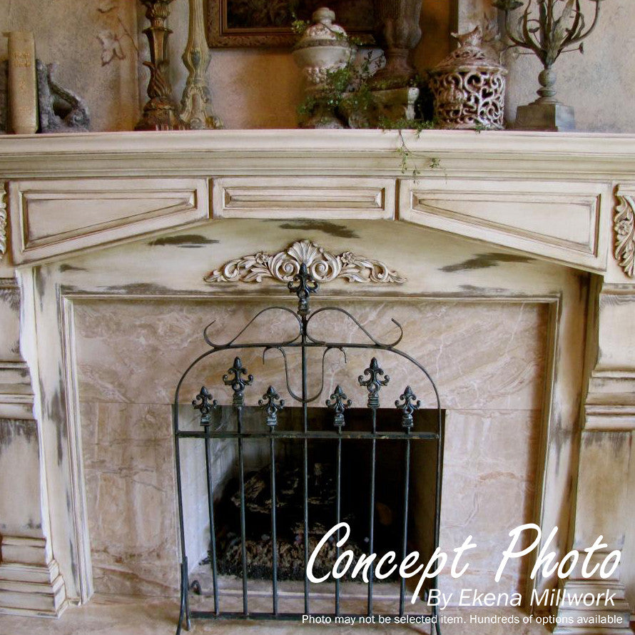 7 3/4"W x 4 1/8"H x 3/4"P Leaf Scroll Onlay - Right