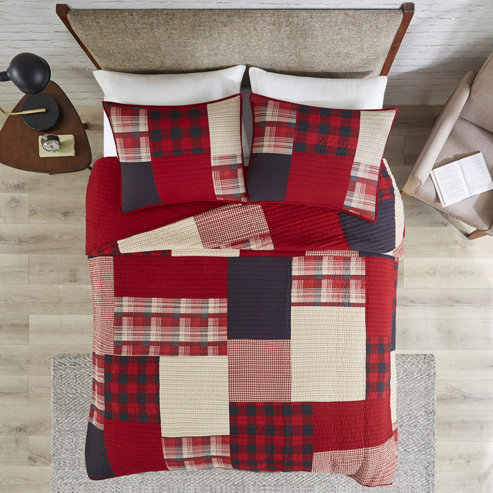 Woolrich Sunset Oversized Cotton Coverlet Mini Set, Red