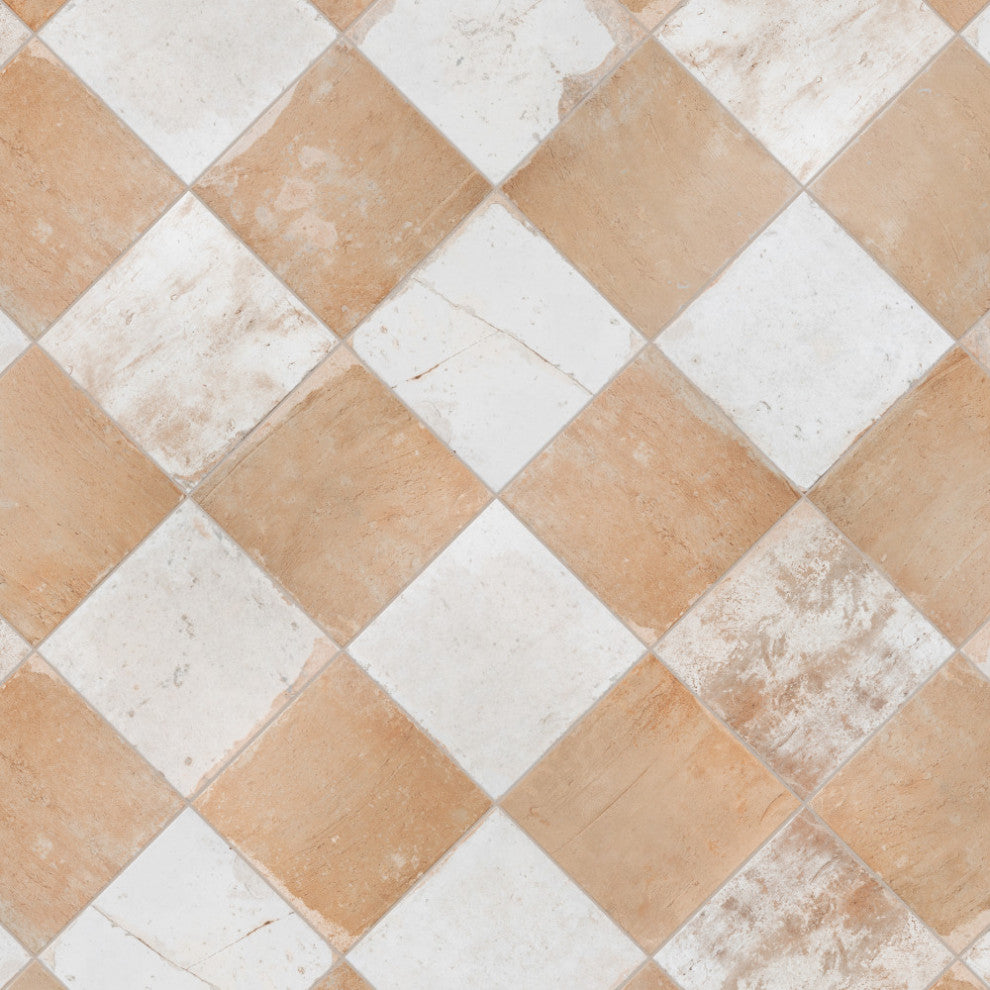 Kings Clay Checker Ceramic Floor and Wall Tile, Sand