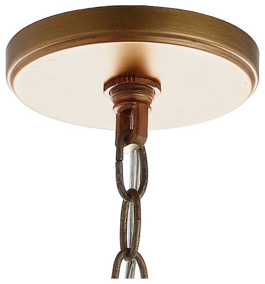 Thatcher Metal LED Pendant Light, 17", Gold, White